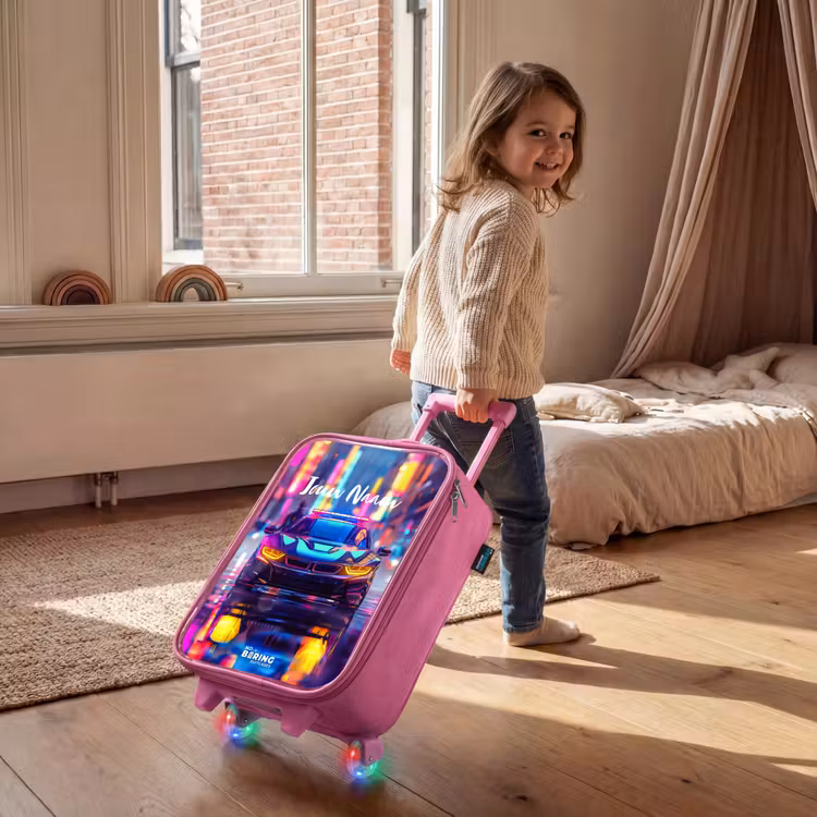 Kinderkoffer - Roze - Neon nightcar — 3