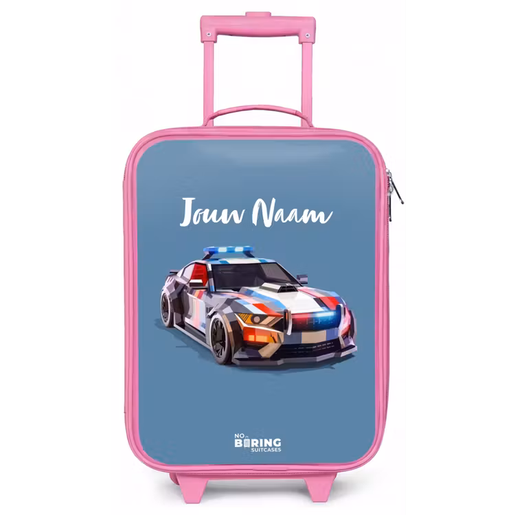 Kinderkoffer - Roze - Pijlsnelle politieauto — 1