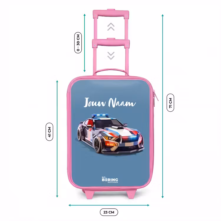 Kinderkoffer - Roze - Pijlsnelle politieauto — 5