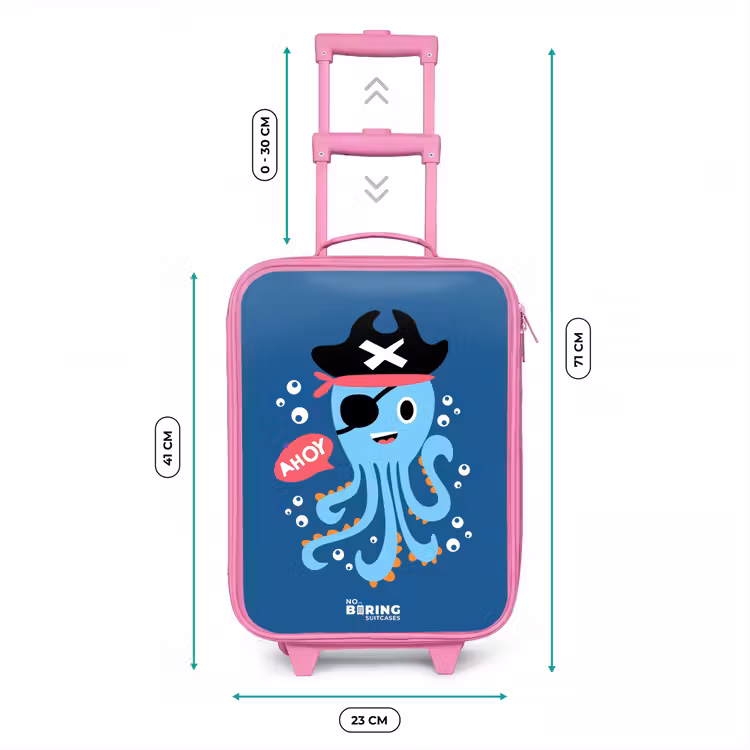 Kinderkoffer - Roze - Piraten octopus met een hoed — 5