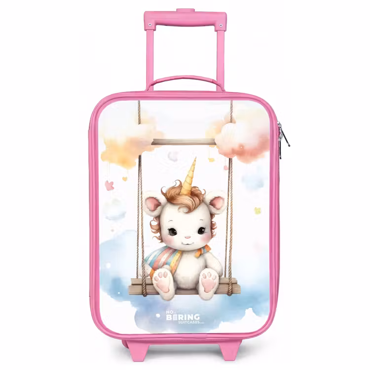 Kinderkoffer - Roze - Schommelende baby eenhoorn — 1