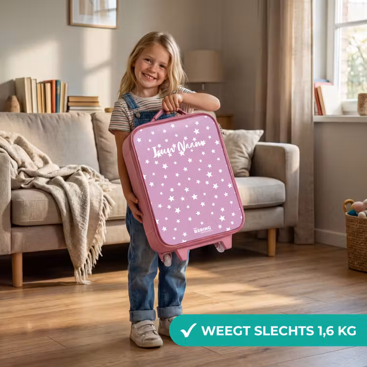 Kinderkoffer - Roze - Sterrenstof — 2