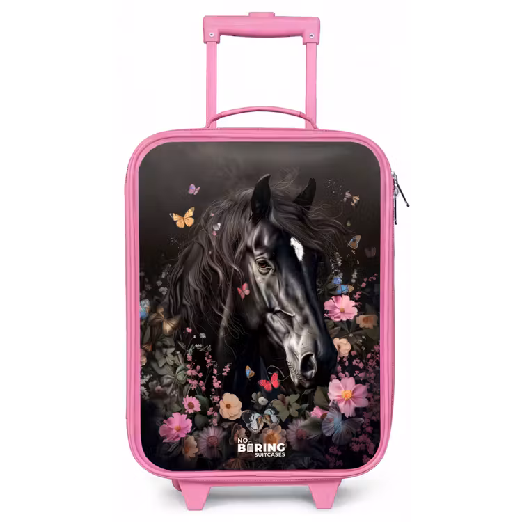 Kinderkoffer - Roze - Zwart paard in bloei — 1