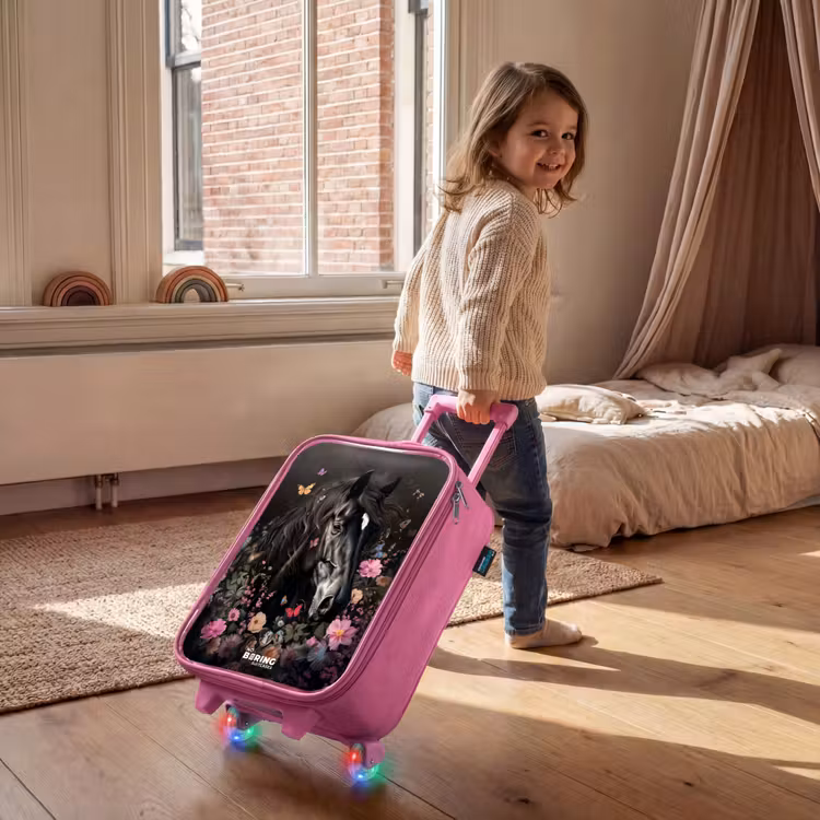 Kinderkoffer - Roze - Zwart paard in bloei — 3