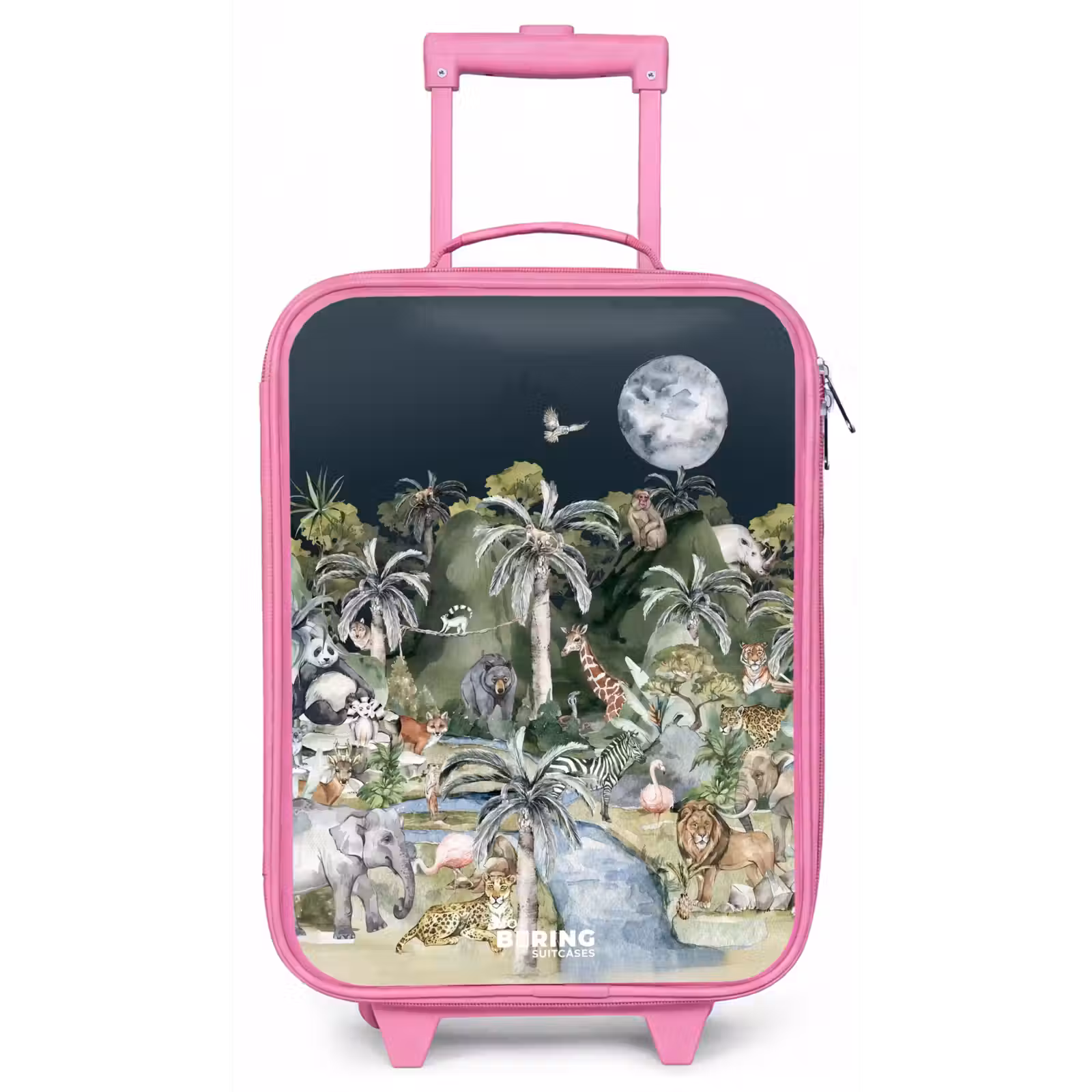 Kinderkoffer - Roze - Jungle in de maneschijn — 1