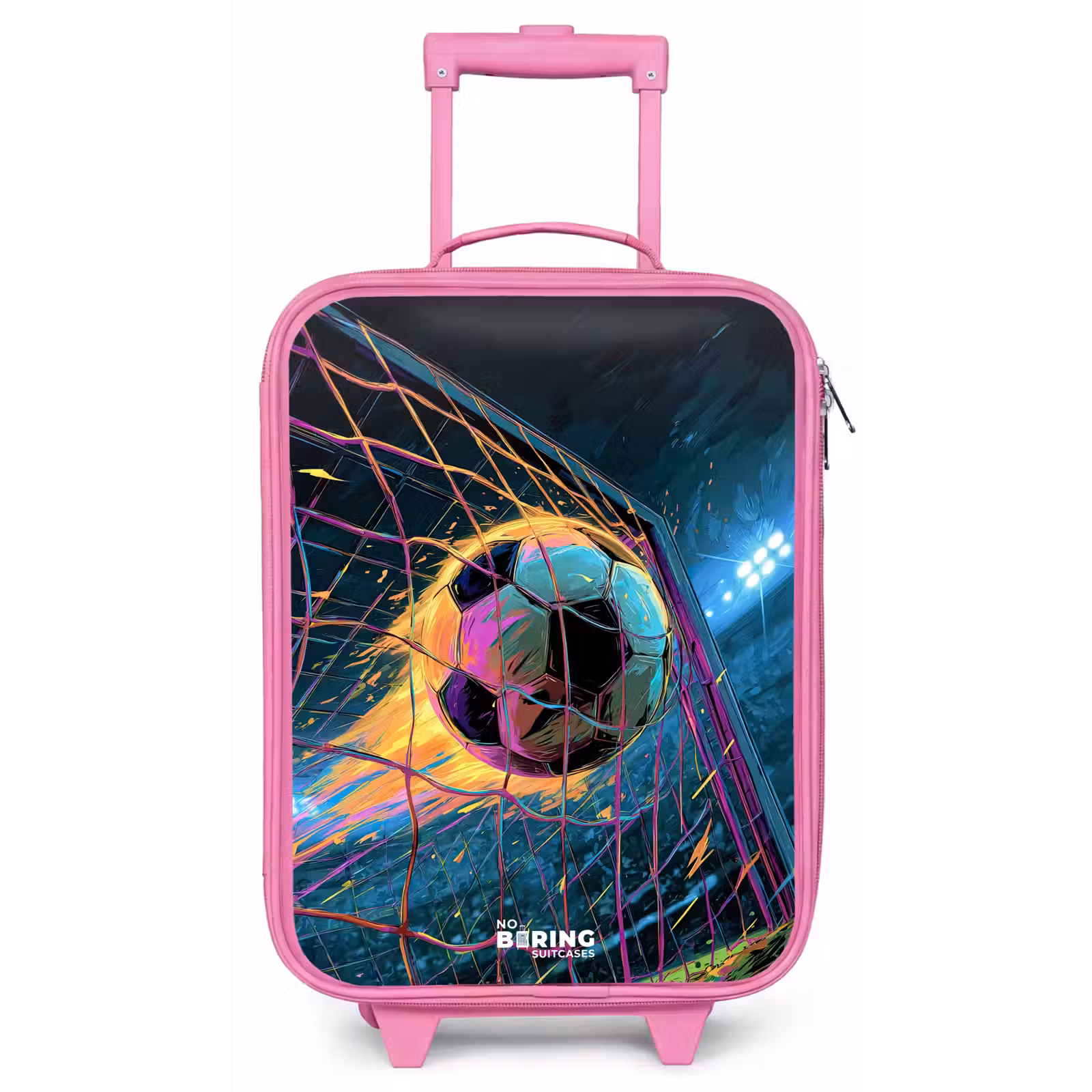Kinderkoffer - Roze - Neon - Net - Voetbal - Kleurrijk — 1