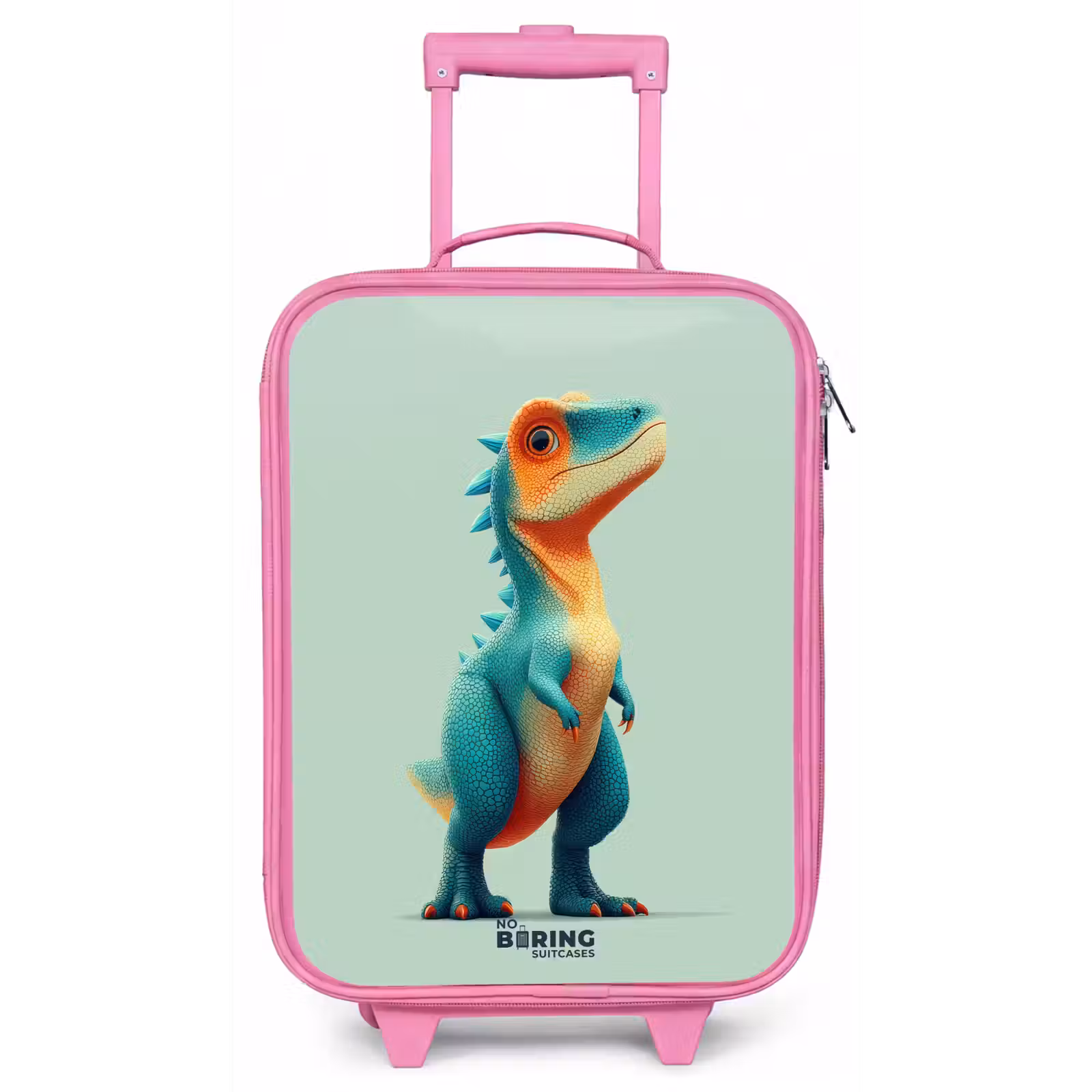 Kinderkoffer - Roze - Stoere dino met grote ogen — 1