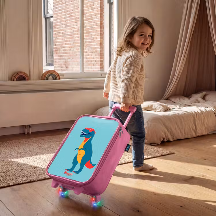 Kinderkoffer - Roze - Coole T. rex met zonnebril — 3