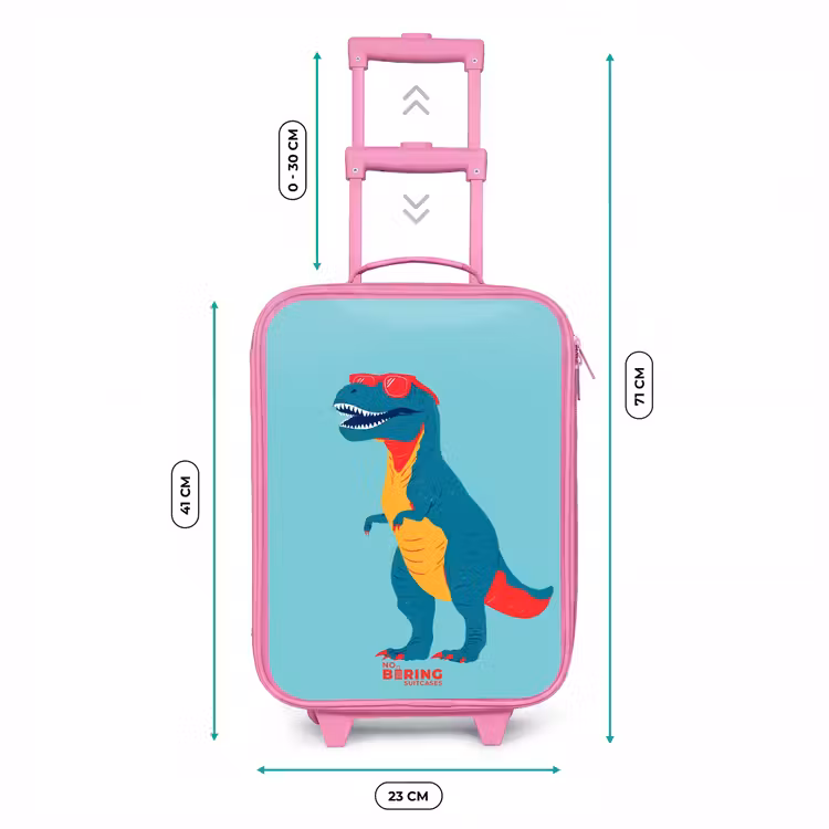 Kinderkoffer - Roze - Coole T. rex met zonnebril — 5