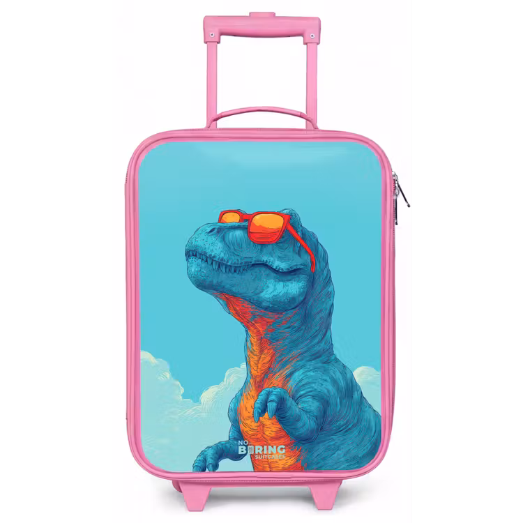 Kinderkoffer - Roze - Dino met zonnebril — 1
