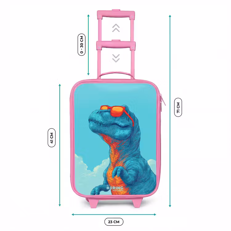 Kinderkoffer - Roze - Dino met zonnebril — 5