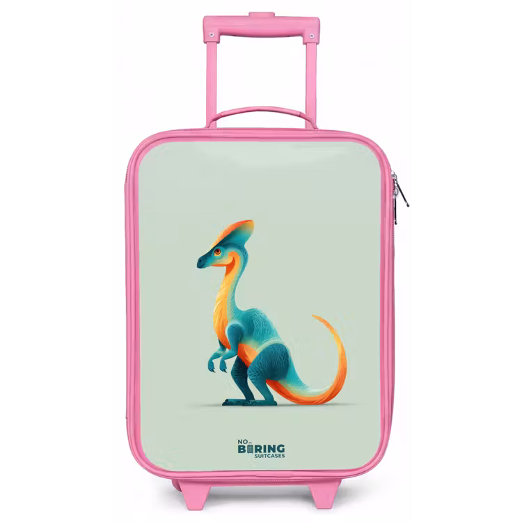 Kinderkoffer - Roze - Elegante dino met kam — 1