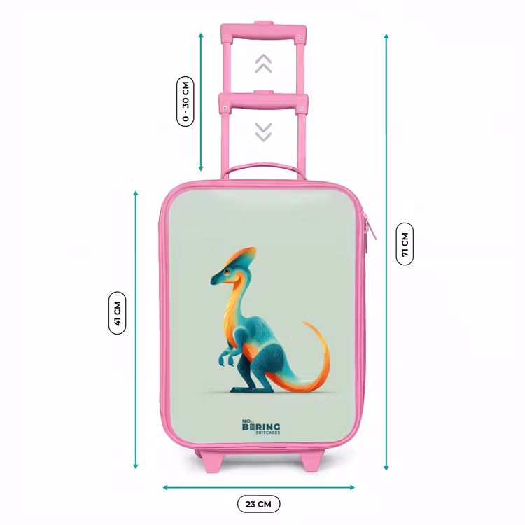 Kinderkoffer - Roze - Elegante dino met kam — 5