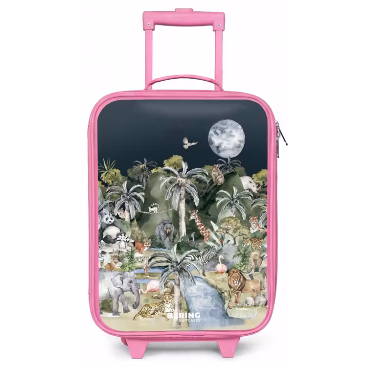 Kinderkoffer - Roze - Jungle in de maneschijn — 1