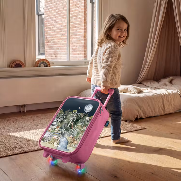 Kinderkoffer - Roze - Jungle in de maneschijn — 3