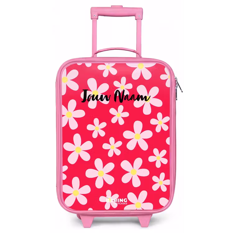 Kinderkoffer - Roze - Madeliefjesmania hotpink — 1