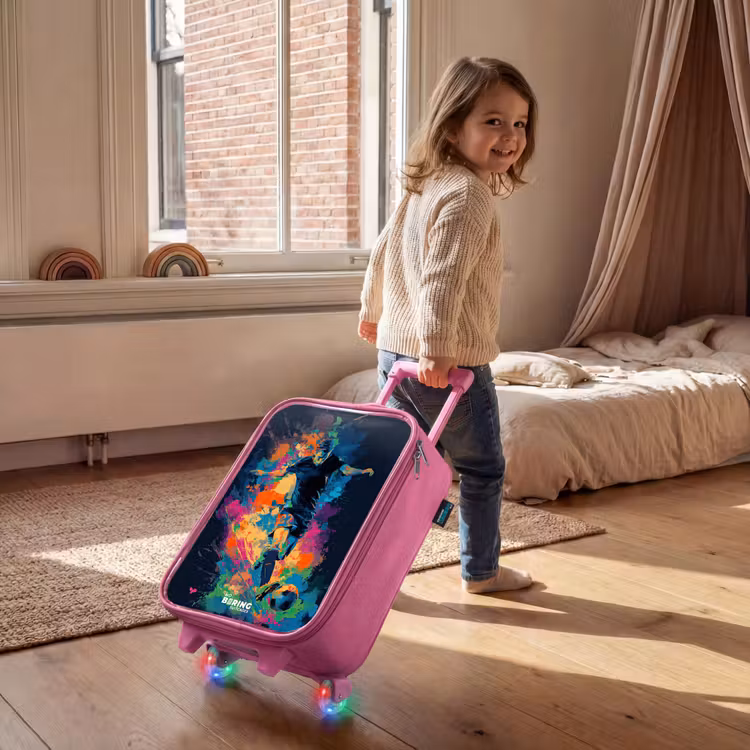 Kinderkoffer - Roze - Neon - Voetballer - Kleurrijk — 3