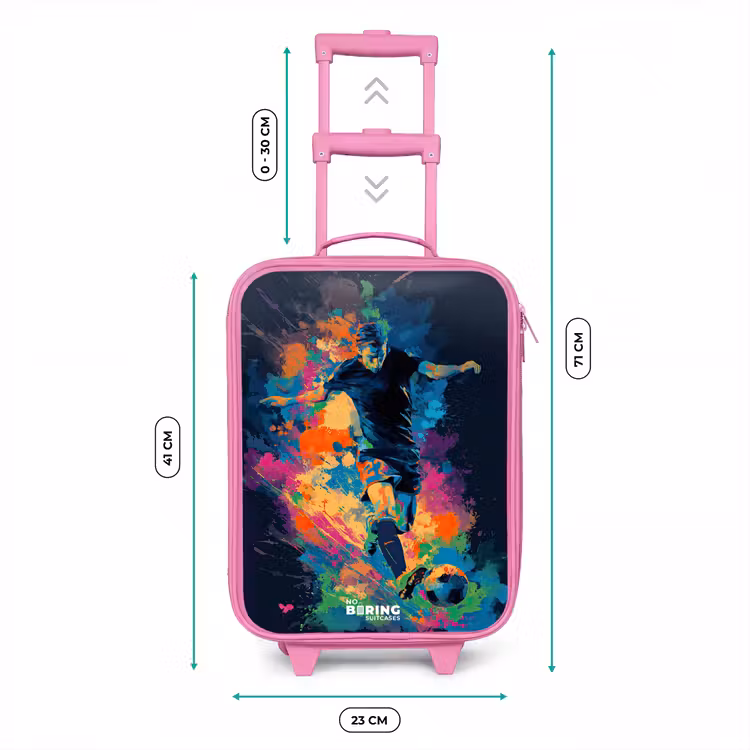 Kinderkoffer - Roze - Neon - Voetballer - Kleurrijk — 5