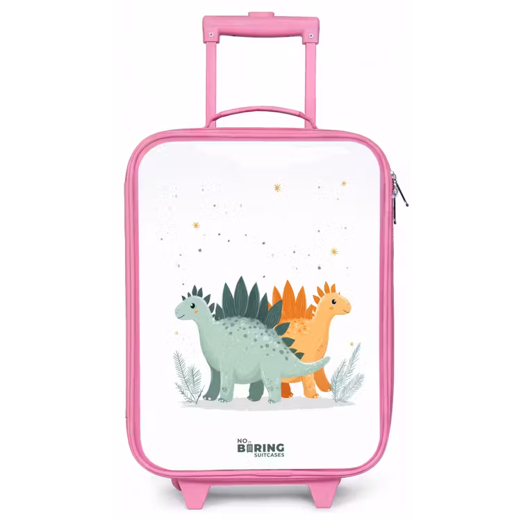 Kinderkoffer - Roze - Stegosaurusduo onder sterrenregen — 1