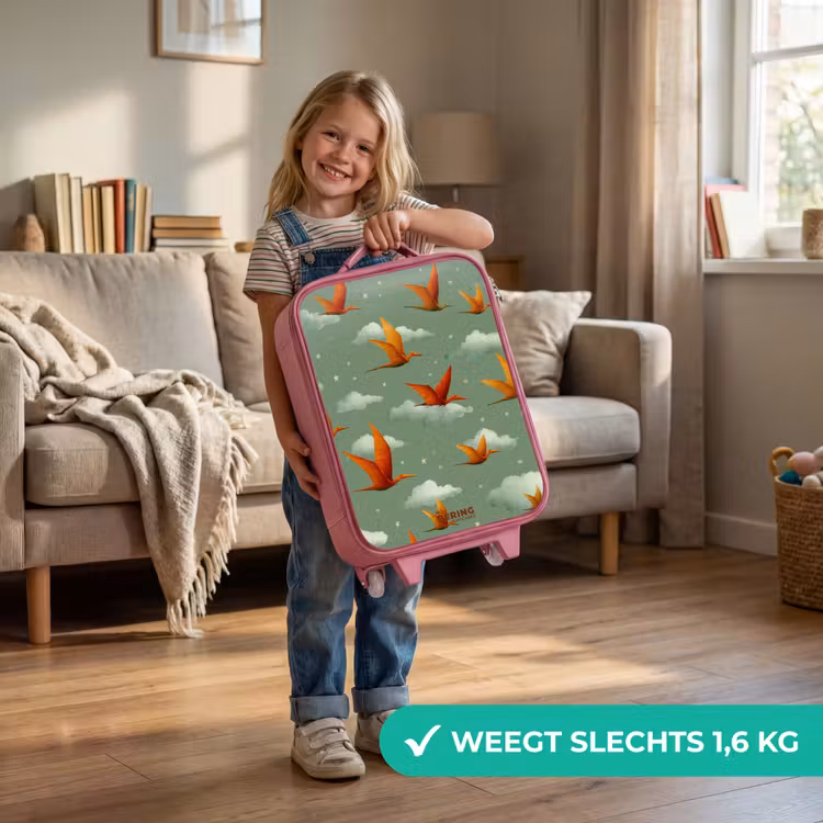 Kinderkoffer - Roze - Vliegende pterosaurussen tussen sterren — 2