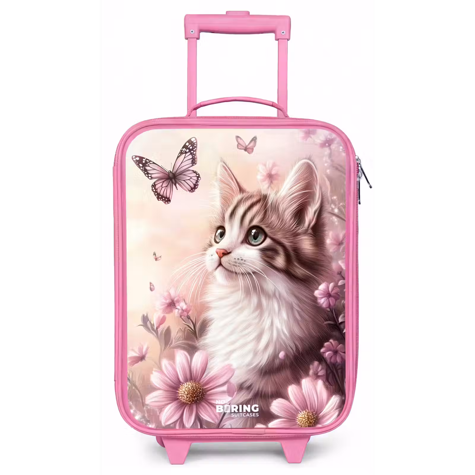 Kinderkoffer - Roze - Kat - Paars - Vlinders - Bloemen — 1