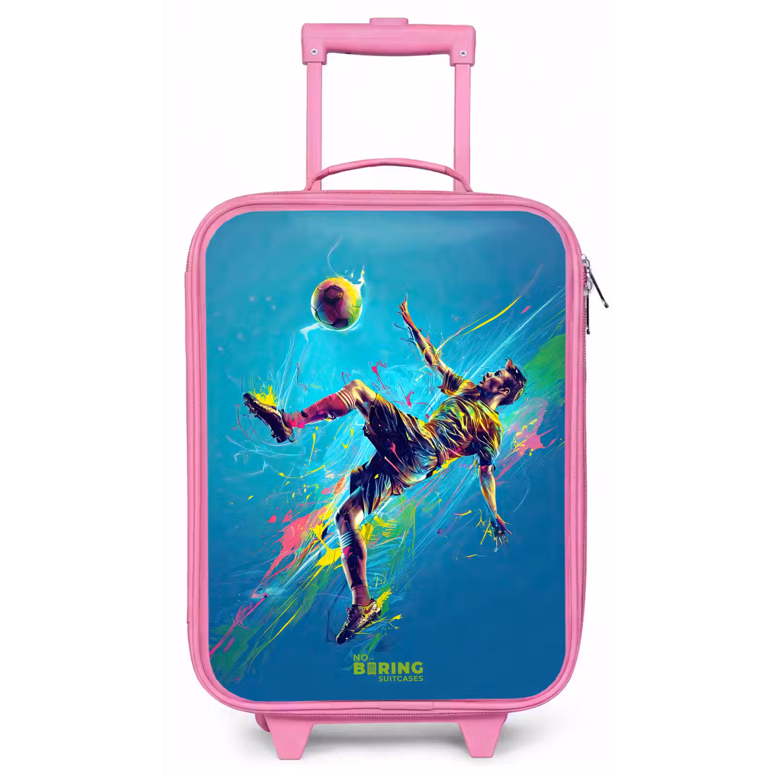Kinderkoffer - Roze - Neon - Voetbal - Schop - Kleurrijk — 1
