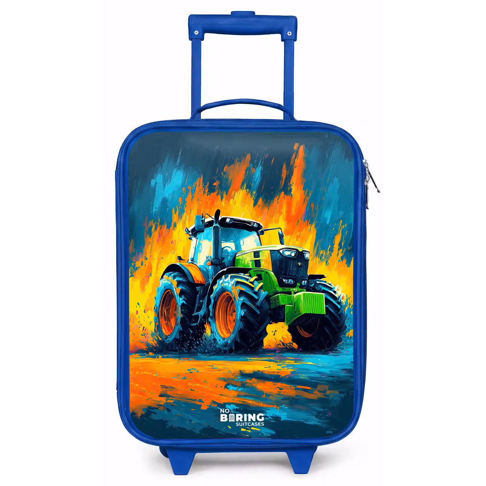 Kinderkoffer - Blauw - Tractor - Groen - Abstract - Penseelstreken — 1