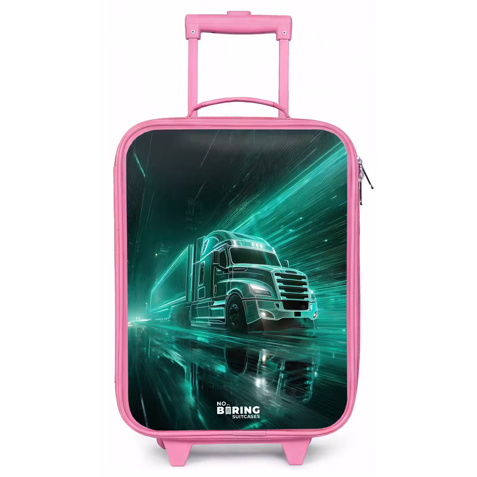 Kinderkoffer - Roze - Vrachtwagen - Neon - Groen - Stad — 1