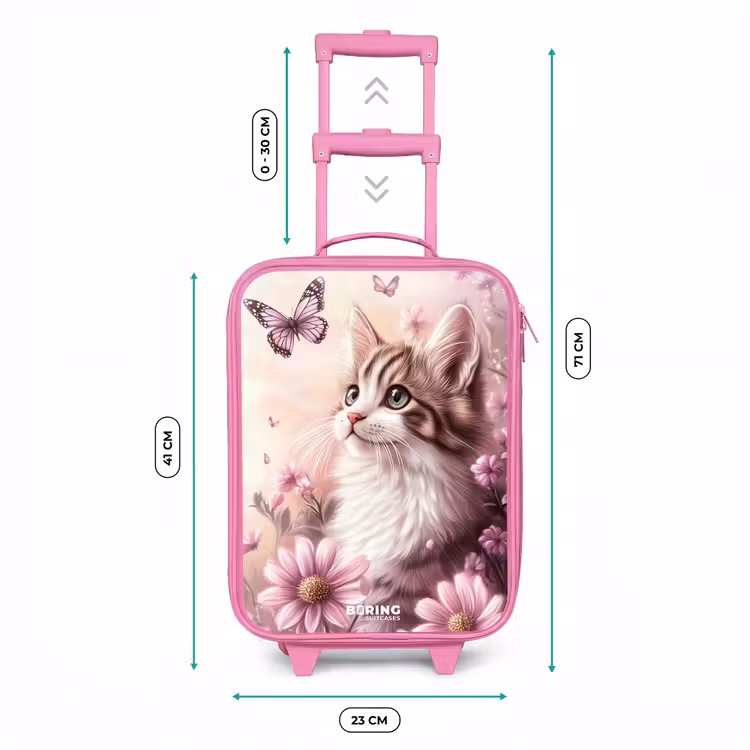 Kinderkoffer - Roze - Kat - Paars - Vlinders - Bloemen — 5