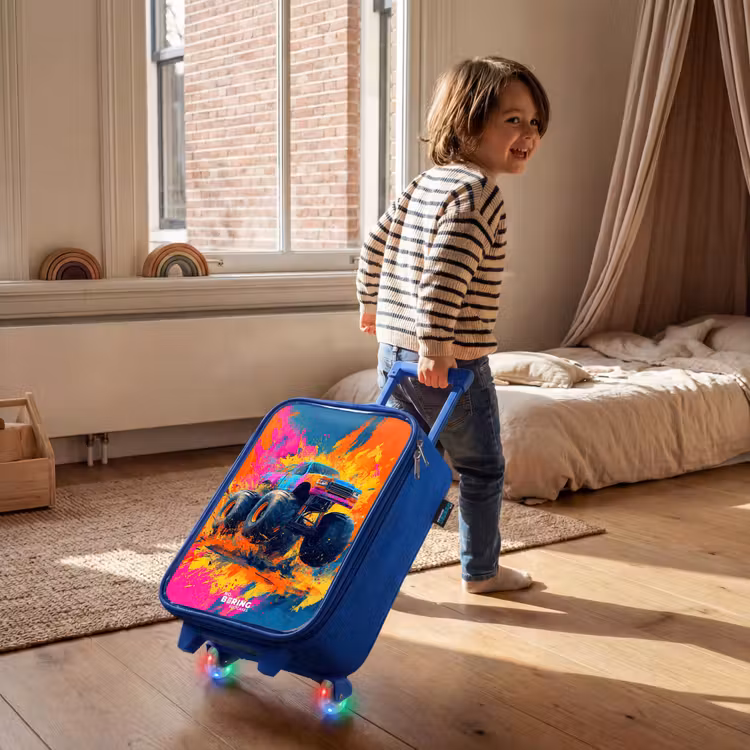 Kinderkoffer - Blauw - Monstertruck - Verfspatten - Kleurrijk - Explosie — 3