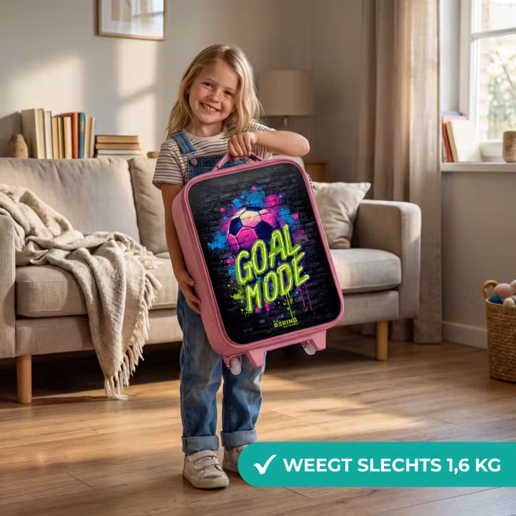 Kinderkoffer - Roze - Neon - Graffiti - Voetbal - Kleurrijk — 2