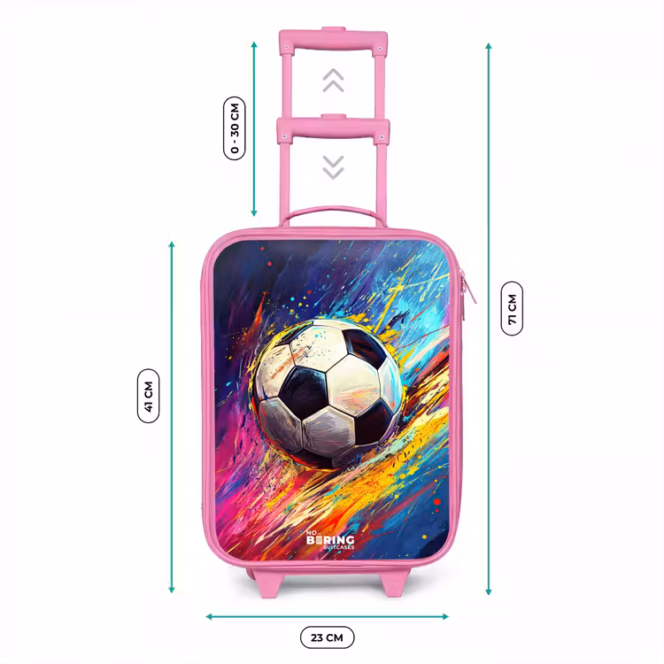 Kinderkoffer - Roze - Neon - Voetbal - Kleurrijk — 5
