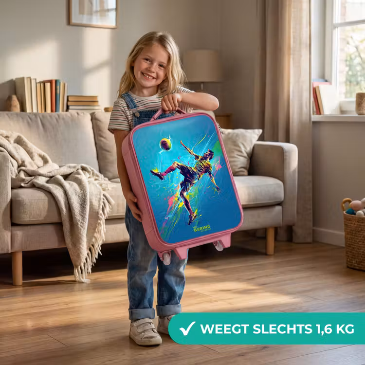 Kinderkoffer - Roze - Neon - Voetbal - Schop - Kleurrijk — 2