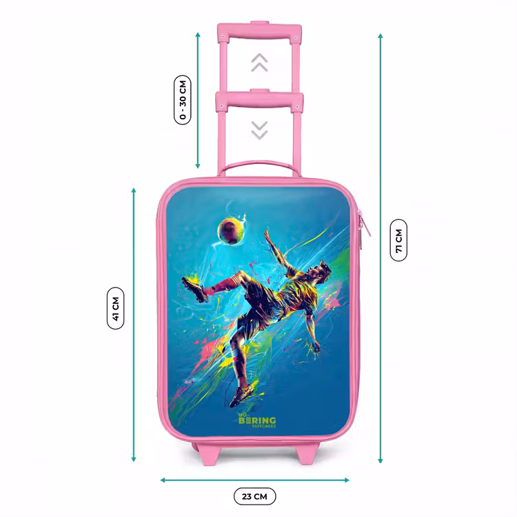 Kinderkoffer - Roze - Neon - Voetbal - Schop - Kleurrijk — 5