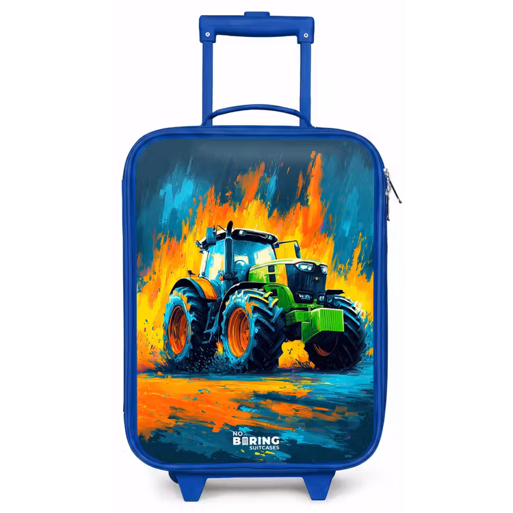 Kinderkoffer - Blauw - Tractor - Groen - Abstract - Penseelstreken — 1