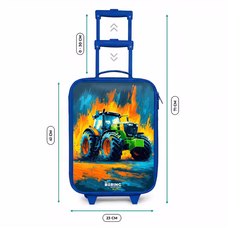 Kinderkoffer - Blauw - Tractor - Groen - Abstract - Penseelstreken — 6