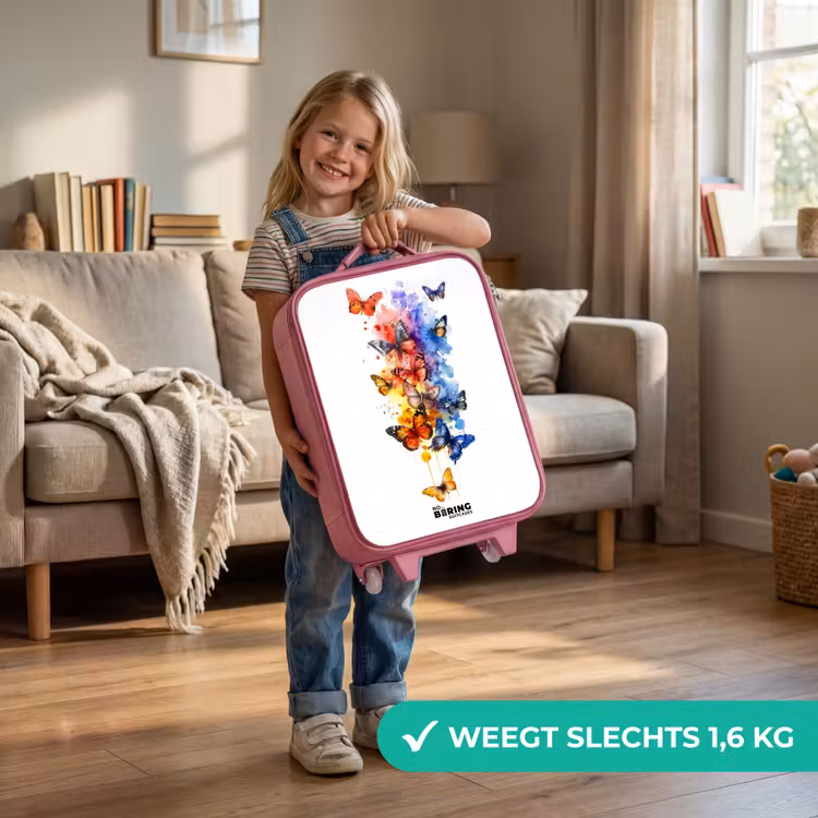 Kinderkoffer - Roze - Vlinderzwerm — 2