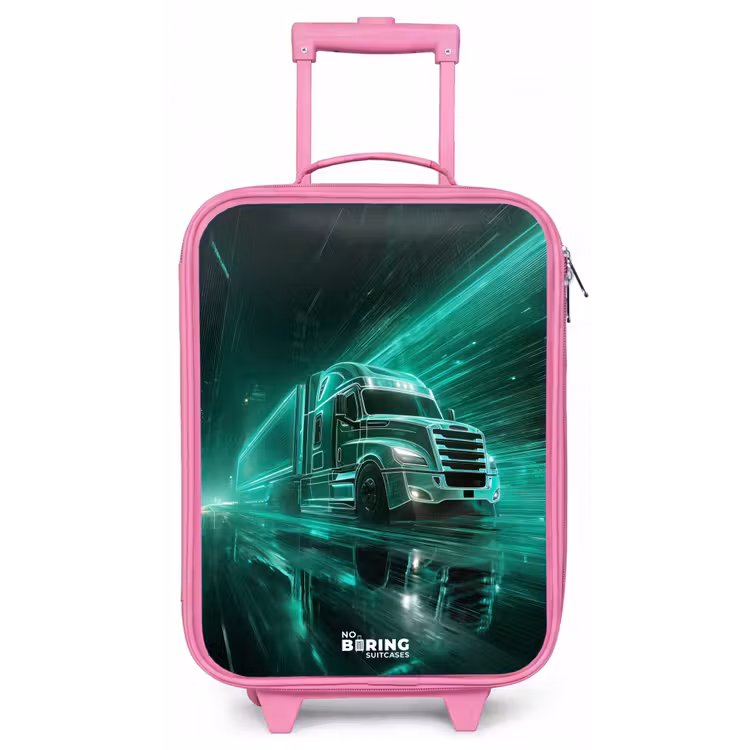 Kinderkoffer - Roze - Vrachtwagen - Neon - Groen - Stad — 1