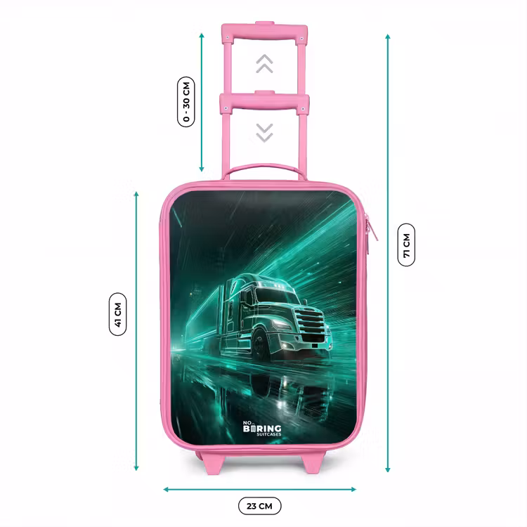 Kinderkoffer - Roze - Vrachtwagen - Neon - Groen - Stad — 5
