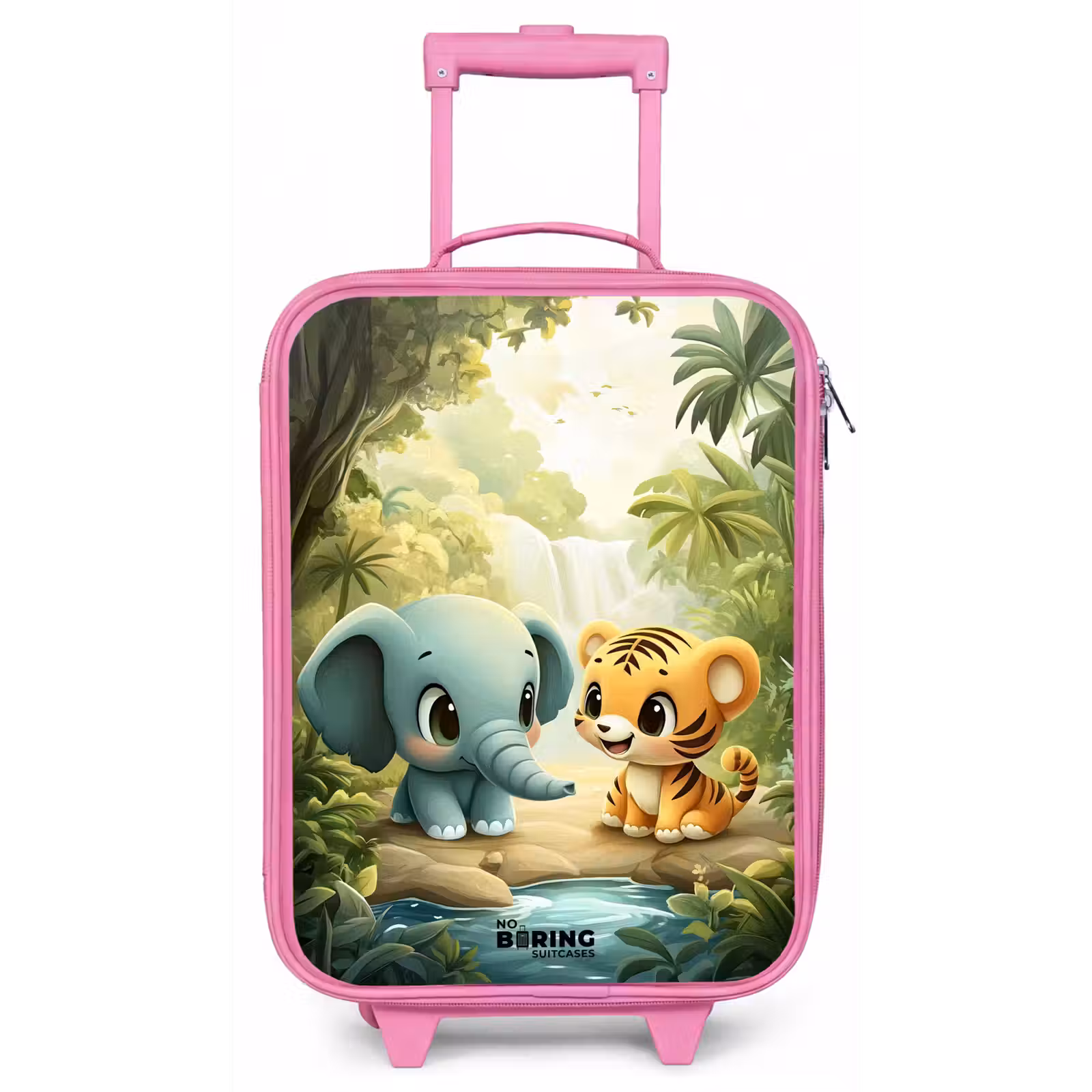 Kinderkoffer - Roze - Olifant - Tijger - Bos - Jungle — 1