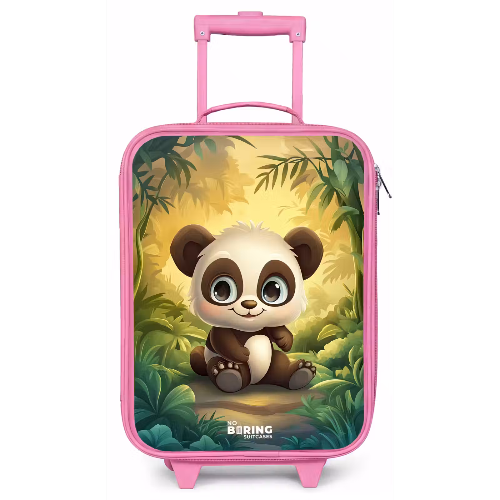 Kinderkoffer - Roze - Panda - Bamboebos - Groen — 1