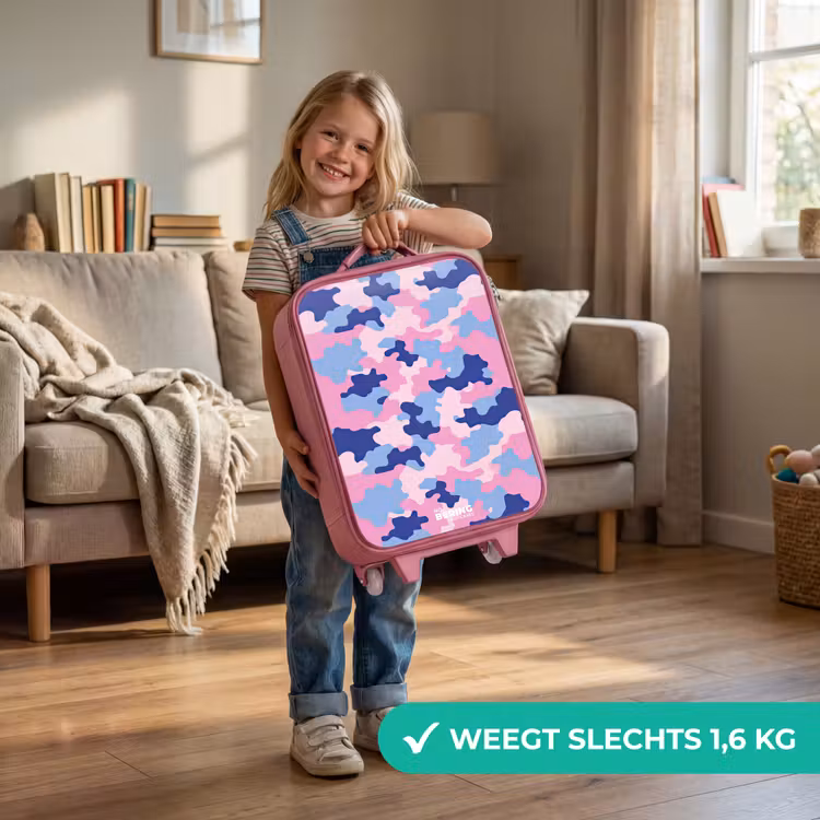 Kinderkoffer - Roze - Camouflage - Roze - Blauw — 2