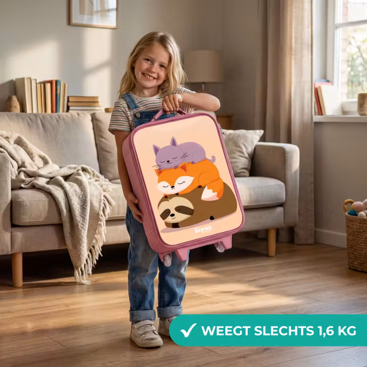 Kinderkoffer - Roze - Dieren - Slapen - Samen — 2