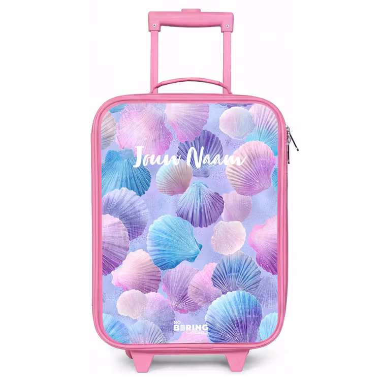 Kinderkoffer - Roze - Gekleurde schelpen op een paarse achtergrond — 1