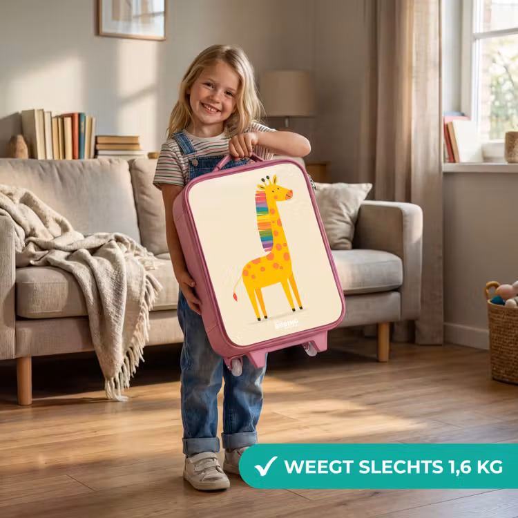 Kinderkoffer - Roze - Giraffe - Dier - Kleurrijk — 2