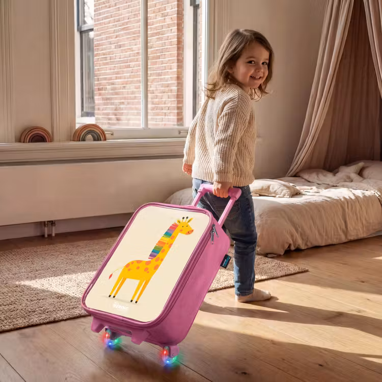 Kinderkoffer - Roze - Giraffe - Dier - Kleurrijk — 3
