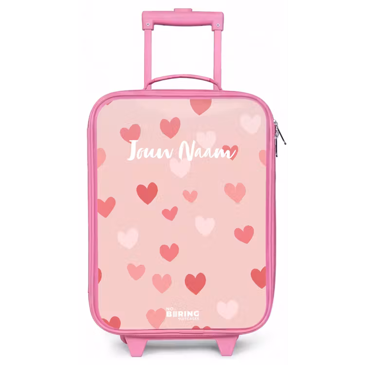 Kinderkoffer - Roze - Hartjes — 1