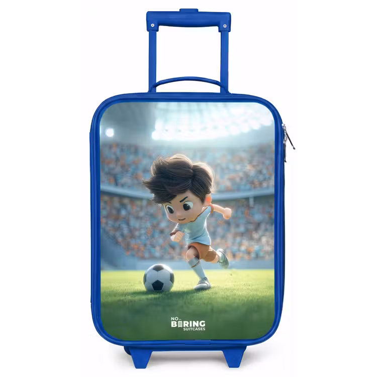 Kinderkoffer - Blauw - Jongen - Voetbal - Stadion - Zonlicht — 1
