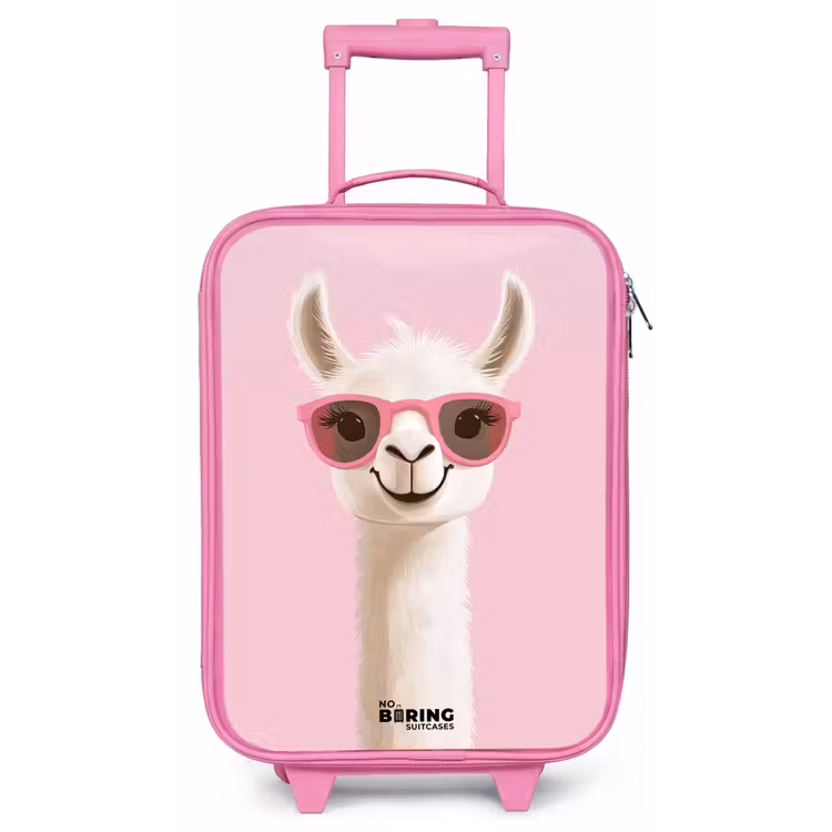 Kinderkoffer - Roze - Lama - Wit - Zonnebril - Wimpers — 1