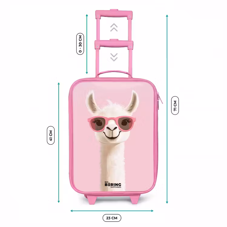 Kinderkoffer - Roze - Lama - Wit - Zonnebril - Wimpers — 5